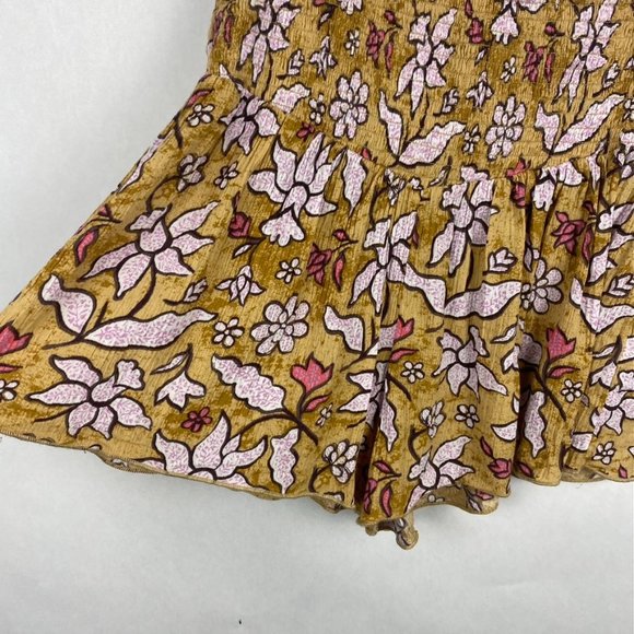 Aerie High Waisted Summer Floral Shorts Elastic Waist Flowy Butterfly Size Small - Picture 2 of 7